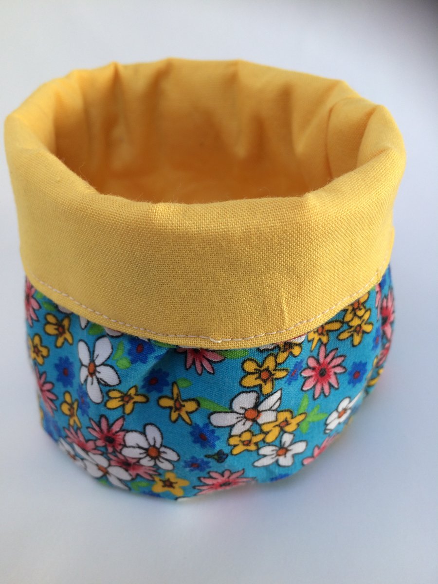 Small fabric storage basket for face wipes, cosmetics etc.