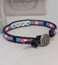 Trans ally bead and black leather bracelet with button fastener, LGBTQ  - Image 6