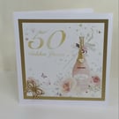 Golden Anniversary Card, Pink Champagne 