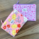 Handmade quilted toiletry, makeup, female hygiene pouch