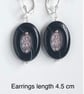 Black Agate, Crystal Sterling Silver Earrings  - Image 6