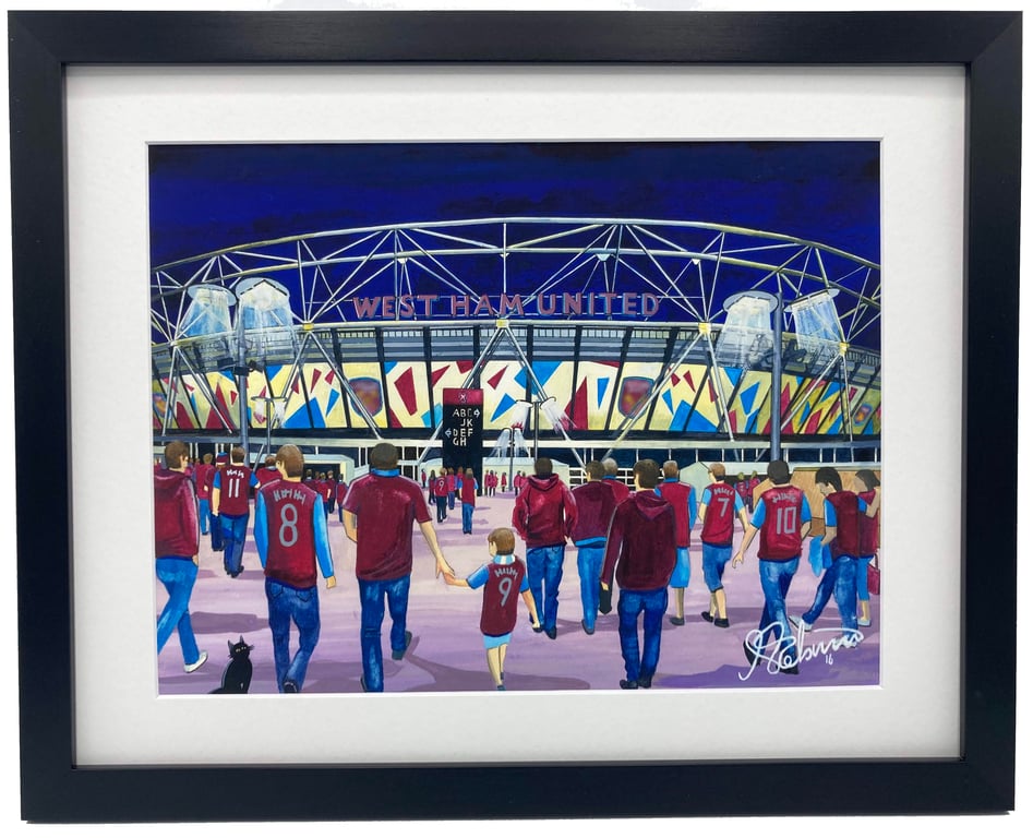 West Ham Utd F.C, London Stadium, High Quality Framed Football Art Print.