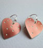 Heart spotty earrings in copper - Image 2
