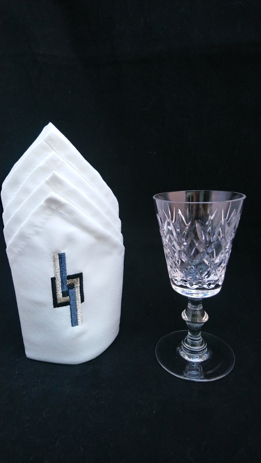 Art Deco Design Embroidered Napkins