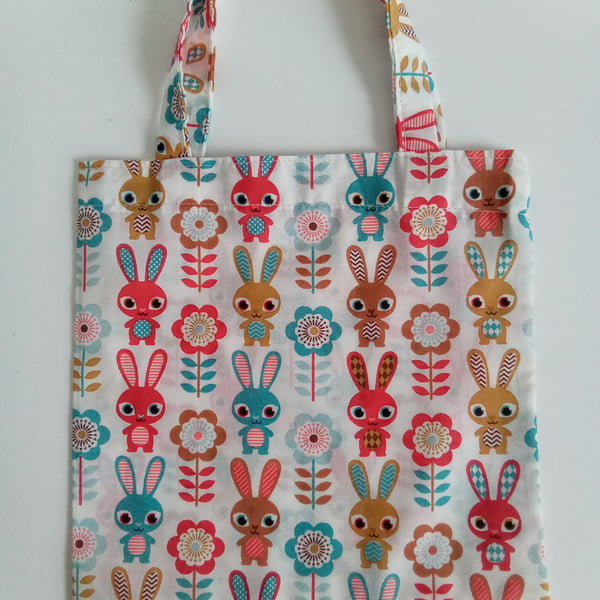 Gift bag, cloth bag, gift wrap, Easter bag, rabbits, Birthday gift bag