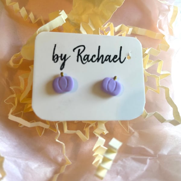 Pastel lilac pumpkin studs