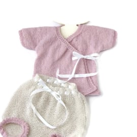 10% OFF Hand knitted alpaca bloomer set for girls