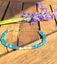 Neon Apatite Bracelet with feature Gold Bar. Handmade - Image 9