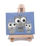 Robot Family Mini Art - small original acrylic painting, gift for geeks - Image 3