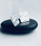 Sterling Silver square STUD earrings Handmade Urban Jewellery