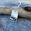 Silver beach, seaside pendant with sailing boat and seagulls