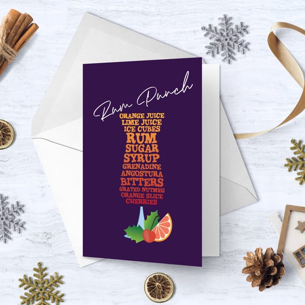 Rum Punch Christmas Card
