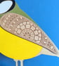 Standing Wooden Great Tit Bird Decoration - Image 4