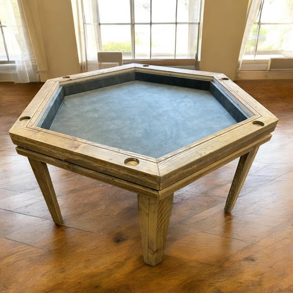 Hexagonal Gaming Table D&D Pathfinder Hexagon Table Reclaimed Scaffold Boards TH