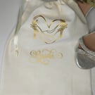 Wedding shoe bag. Brides shoe bag. Drawstring bag. Personalised bag Handmade 