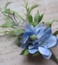 Green Pale Blue & Ivory Regency Botanical Flower Sprig Headpiece  - Image 2