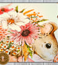 Congratulations Greeting Card With A Mouse In Blooming Flowers, Blank Insert - Image 3