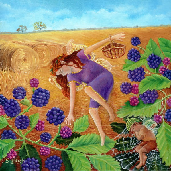 Autumn Blackberry Fairies - Limited Edition Giclée Print