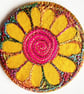 58mm Fabric Pocket Mirror with Free Machine Embroidery