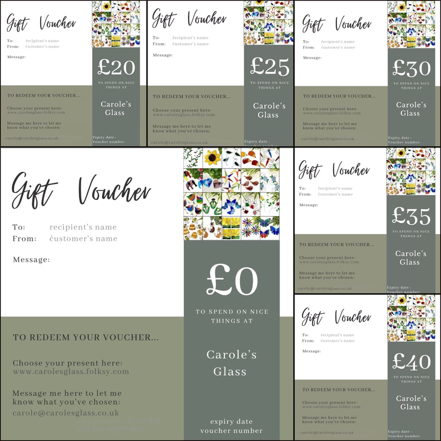 Gift Voucher for Carole’s Glass