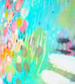 Neighbours Hollyhocks - Original Abstract Floral Painting in Peach and Lemons - Image 7