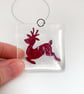 Fused Glass Copper Reindeer Hanging - Image 2