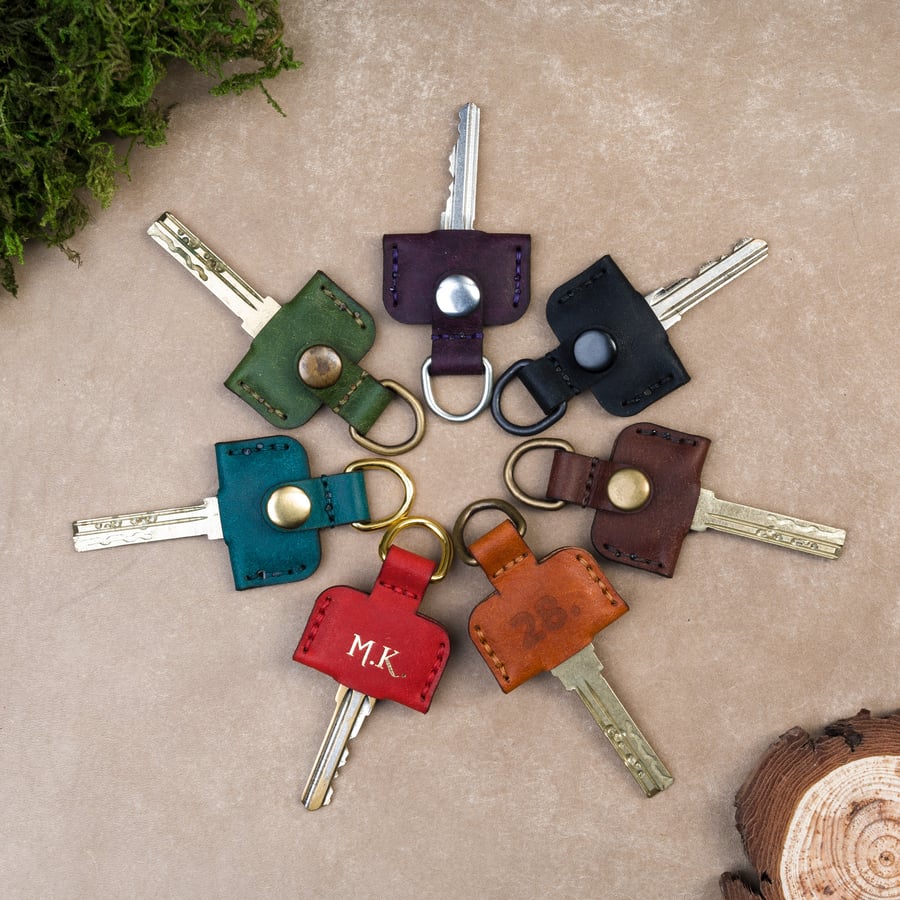 Personalized Leather Key Cover – Badalassi Pueblo Key Cap 