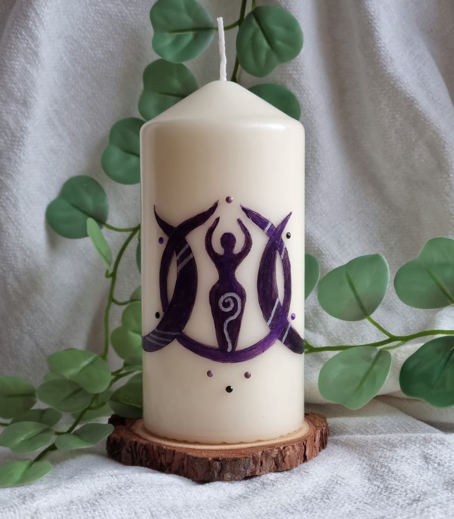 Handpainted Goddess Candle