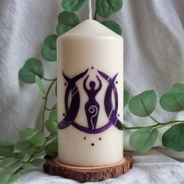 Handpainted Goddess Candle