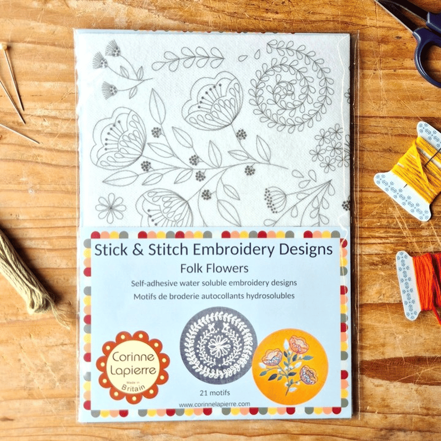 Stick & Stitch Embroidery Folk Flowers
