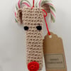 Crochet Rudolph Candy Cane Decoration 