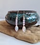 925 Silver & Purple Cats Eye & Pink Glass Leaf Dangle Earrings Earings Jewellery - Image 10