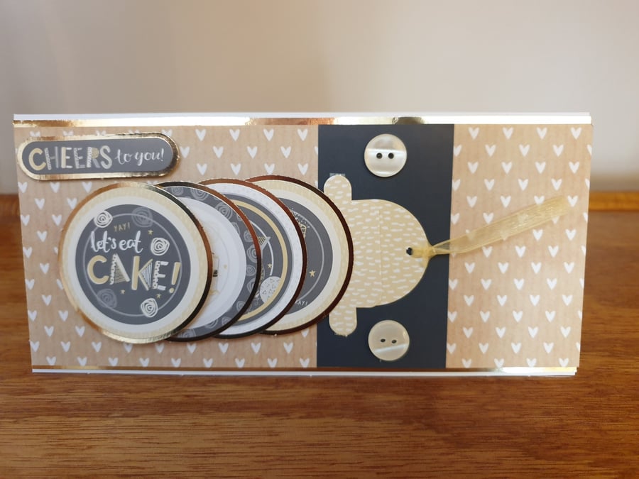 Waterfall birthday cake card