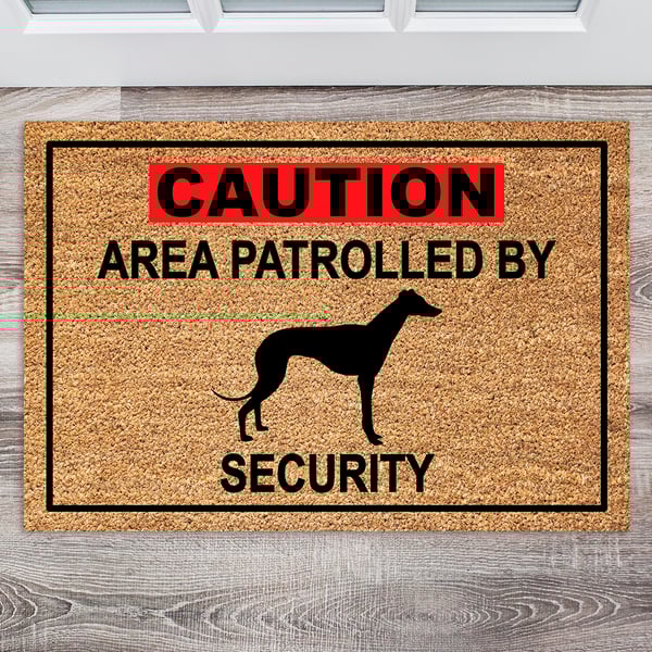 Greyhound Security Door Mat No.1 - Greyhound Welcome Mat - 3 Sizes