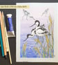 Avocet at the Water's Edge, original bird illustration, nature artwork - Image 3