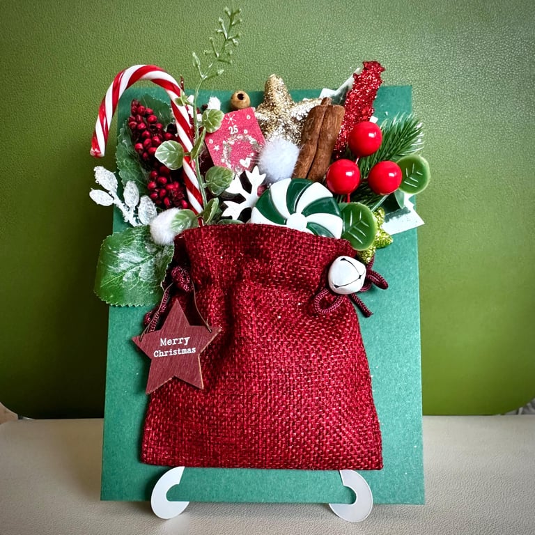 3D handmade luxury Christmas card boxed keepsake European style goodie bag art