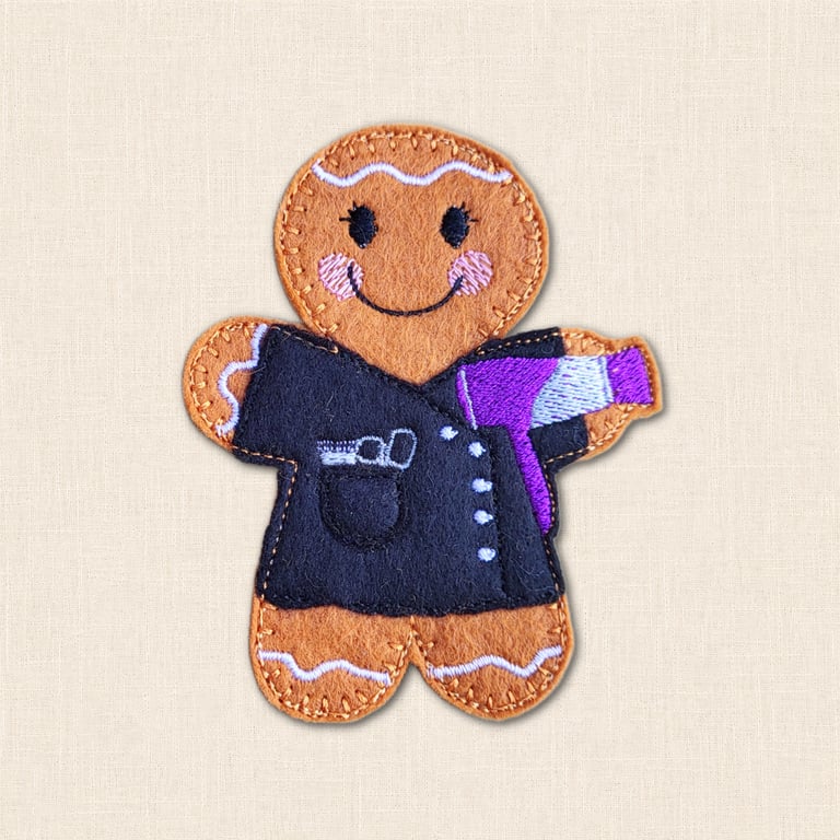 Hairdresser Gingerbread Decoration - Embroidered Salon Character