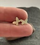Tiny 9ct yellow gold butterfly stud earrings - Image 6