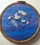 Whale in the sky - small embroidered hoop