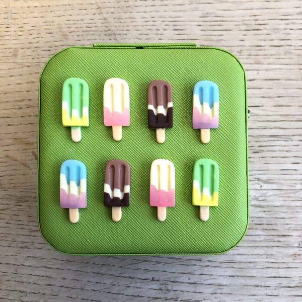 Cute Summer Ice Lolly Lime Green Jewellery Box for rings, earrings and pendants