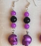 Spooky Bead and Skull dangle Earrings - Spooky Purple - Image 1