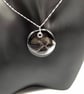 Nautilus Seashell Fused Glass Pendant with Real Platinum Lustre Motif - Image 6