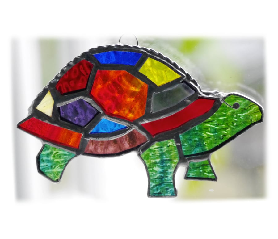 Tortoise Suncatcher Stained Glass Handmade Rainbow  019 Turtle 