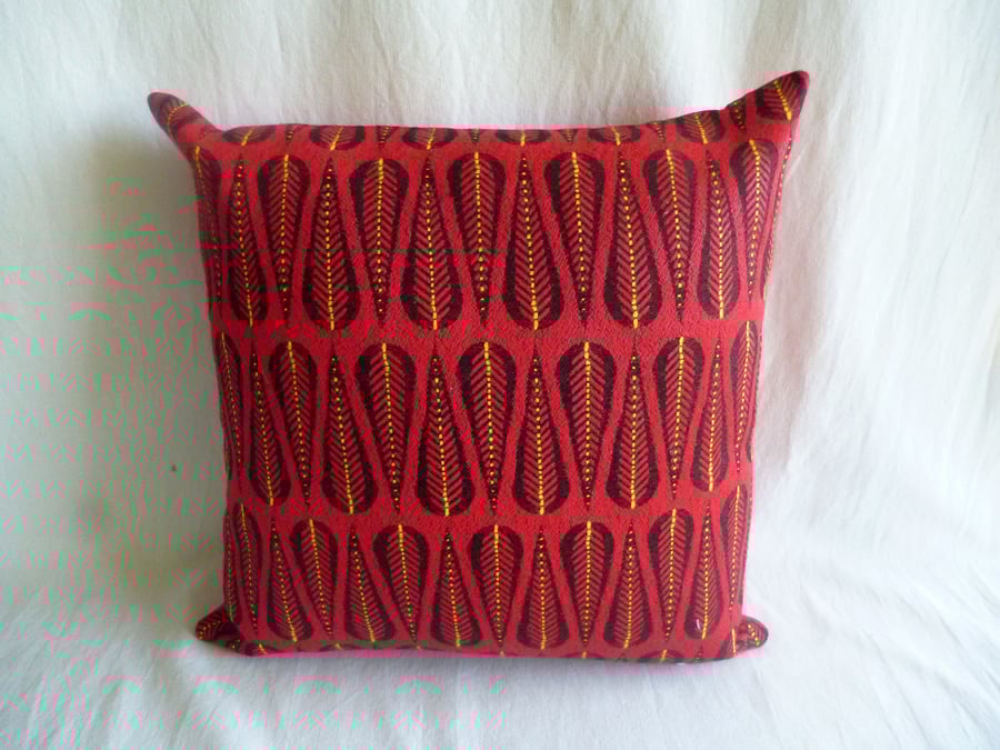 1950s vintage woven fabric cushion cover