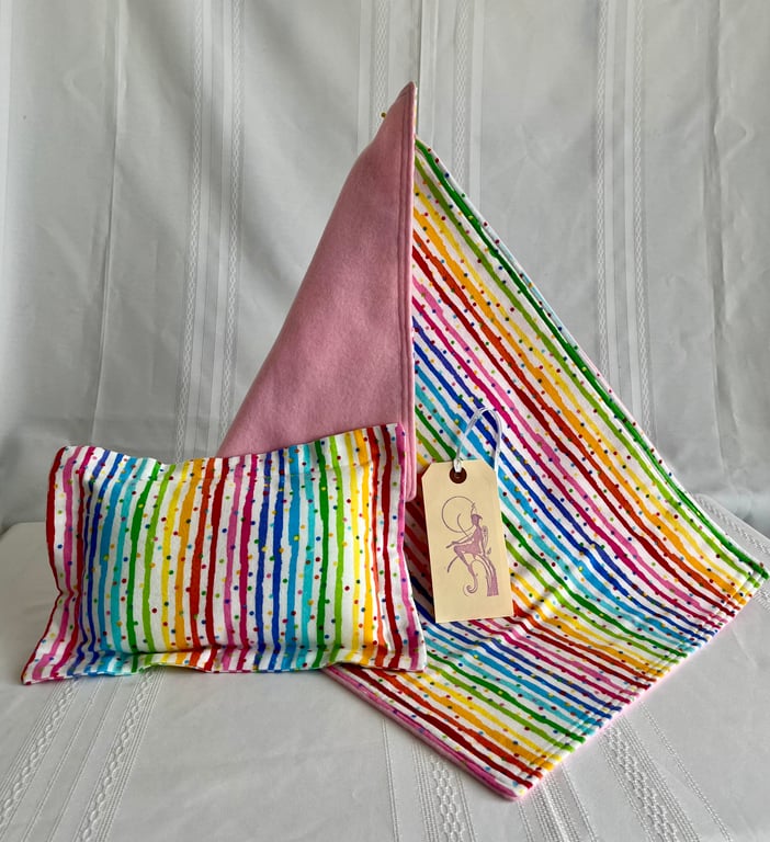 Stripes Dolls Pillow and Matching Blanket