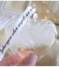 White Feather Memorial Bauble, Heart Glass Christmas Ornament, Remembrance Keeps - Image 2
