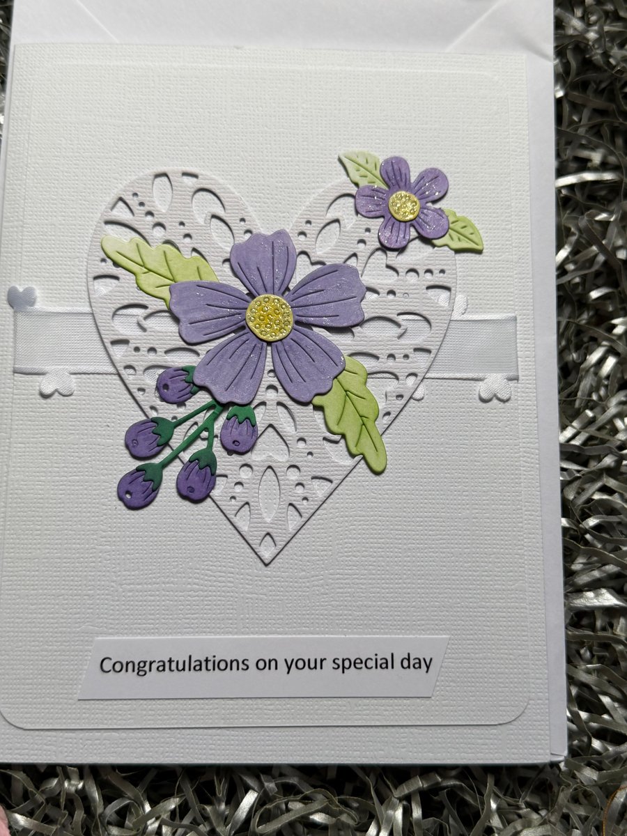 Handmade wedding day card