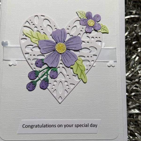 Handmade wedding day card