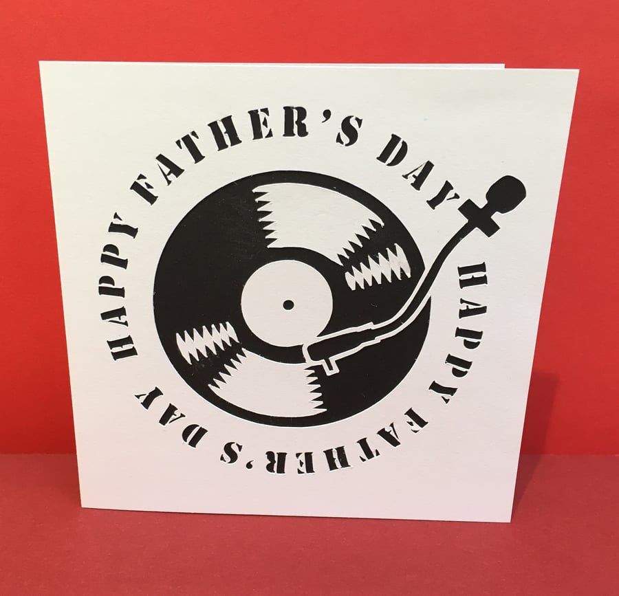 Vinyl Record Father's Day Card
