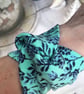 Pretty green turquoise fabric bracelet cuff, wristband summer jewellery  - Image 2